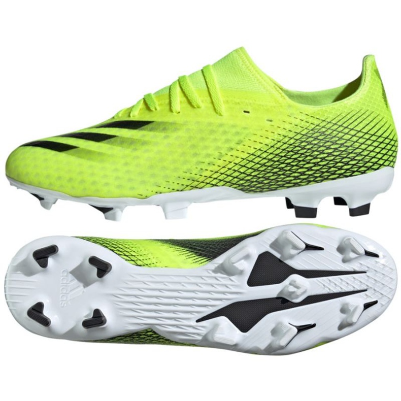 Ghete de fotbal Adidas X Ghosted.3 Fg M FW6948 neon alb, galben-verde verde 1