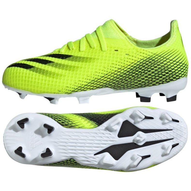 Ghete de fotbal Adidas X Ghosted.3 Fg Jr FW6934 neon alb, galben-verde verde 1
