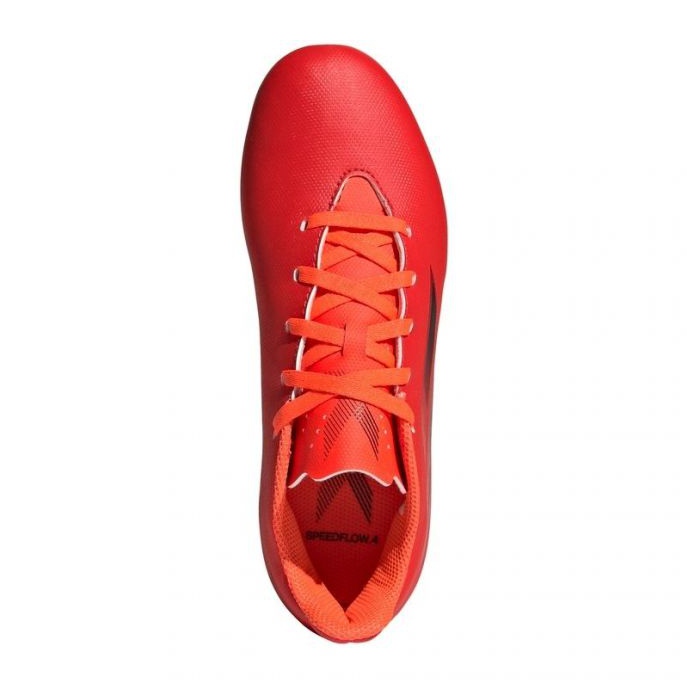 Ghete de fotbal Adidas X Speedflow.4 FxG Jr FY3319 roșu portocale si rosii 1