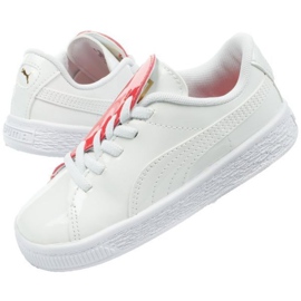 Puma Basket Crush Patent Baby Jr 369675 01 alb albastru 1 Puma Basket Crush Patent Baby Jr 369675 01 alb albastru 1