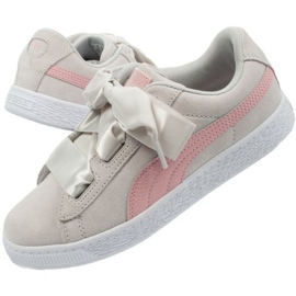 Pantofi Puma Suede Heart Circles Jr 370569 01 roz gri 1