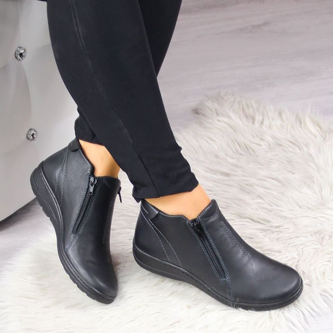 Cizme confortabile din piele izolate W Helios 642 gri 2