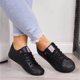 Adidași low-top din piele ecologică Cross Jeans W INT1140A negru 2 Adidași low-top din piele ecologică Cross Jeans W INT1140A negru 2