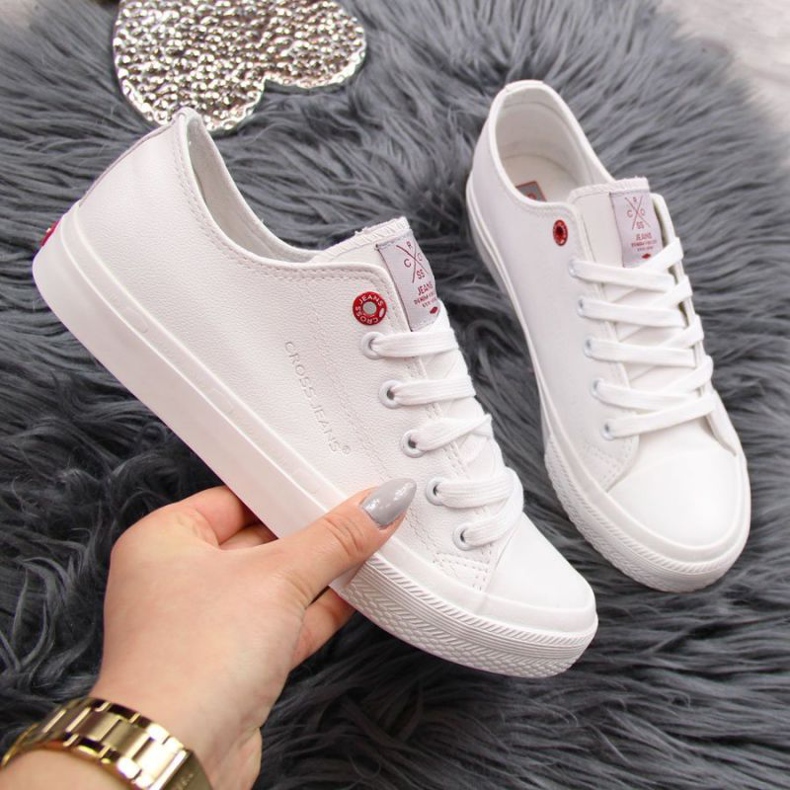 Adidași low-top din piele ecologică Cross Jeans W INT1140B alb 1 Adidași low-top din piele ecologică Cross Jeans W INT1140B alb 1