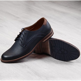 Pantofi din piele Gregor M 1836 bleumarin albastru marin 1