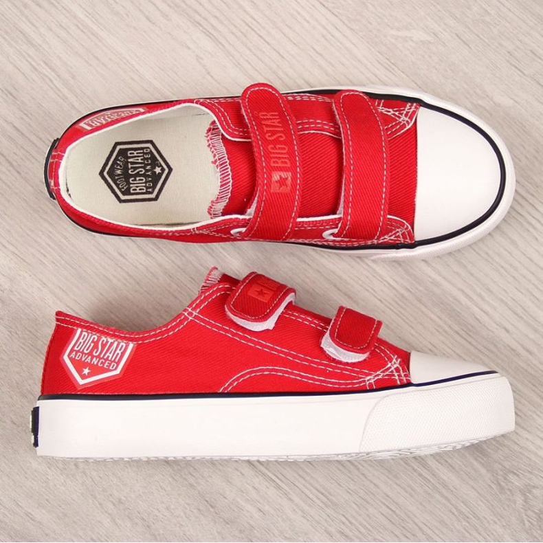 Adidași mici cu velcro Big Star Jr. FF374063 roșu maro roşu 1