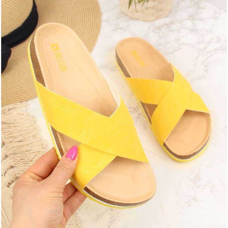 Piele Big Star W HH274596 papuci galbeni 1