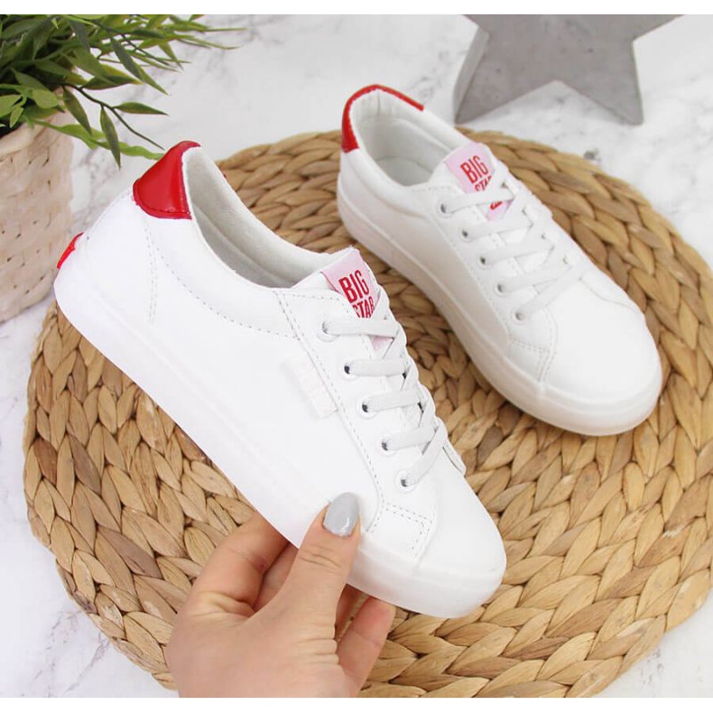 Adidași mici din piele ecologică Big Star Jr DD374134 alb maro 1