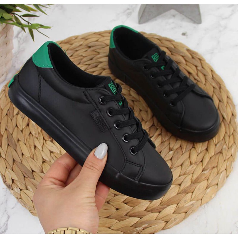 Adidași mici din piele ecologică Big Star Jr DD374147 negru alb 1