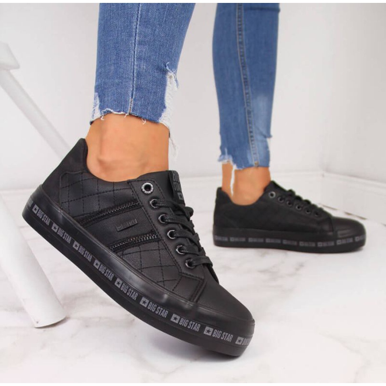 Adidași de culoare neagră de pe platforma Big Star W II274070 negru 2