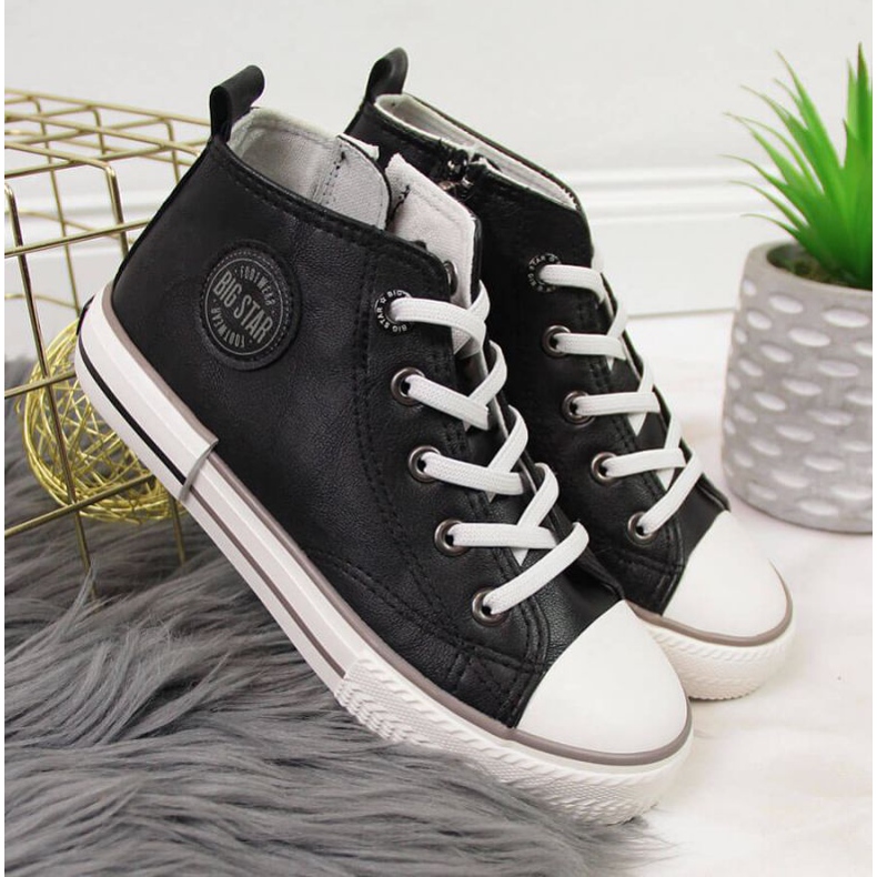 Adidași din piele ecologică Big Star Jr II374003 negru 2