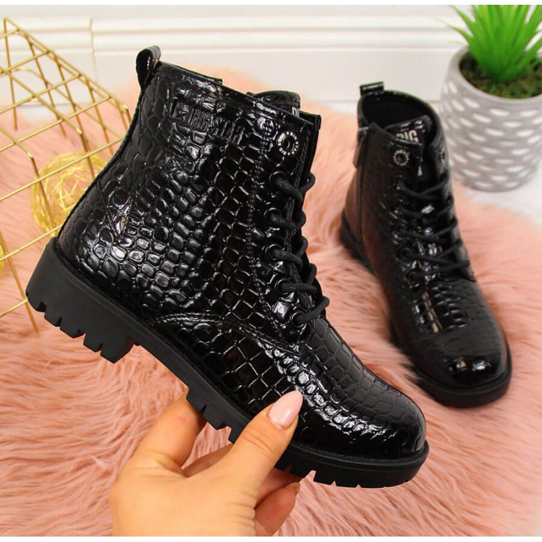 Ghete negre Big Star Jr II374044 alb negru 1 Ghete negre Big Star Jr II374044 alb negru 1