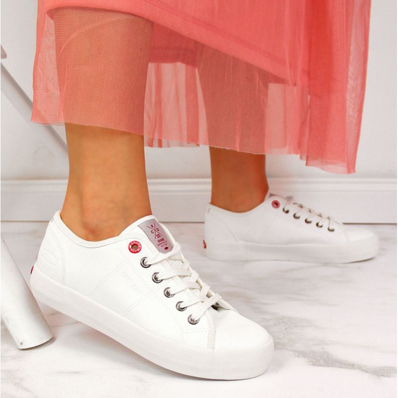 Adidași low-top cu piele ecologică Cross Jeans W II2R4004C alb 2