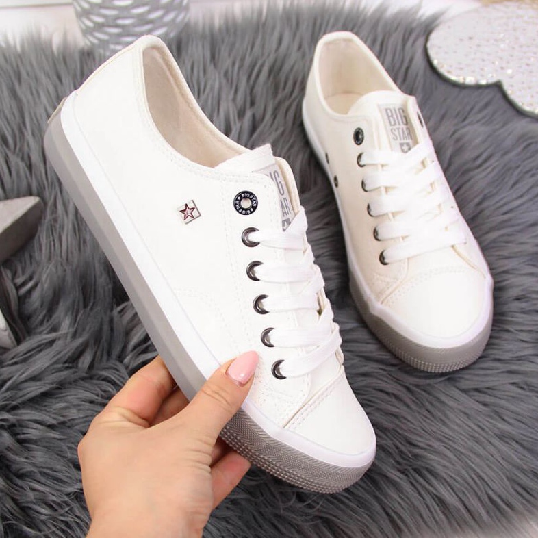 Adidași low-top cu piele ecologică Big Star W II274230 alb 1