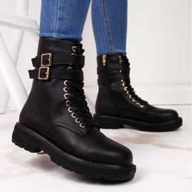 Cizme negre cu catarame Goe W II2N4023 negru 2