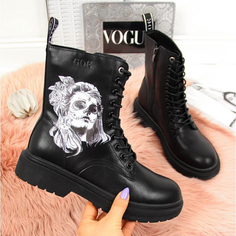 Cizme din piele Goe W II2N4046 negru 1