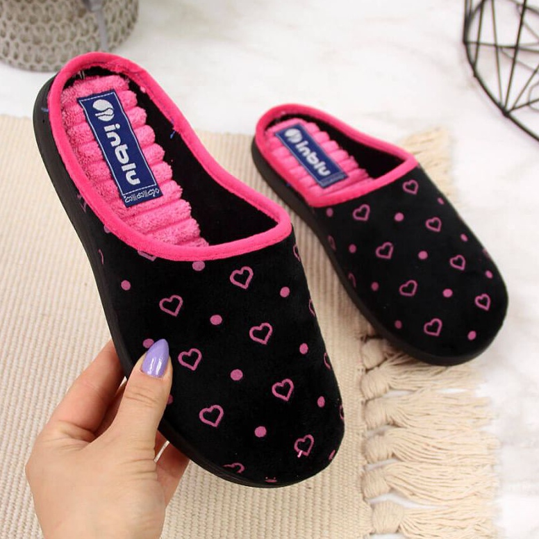 Papuci de casă W Inblu ARC5 negru roz 1