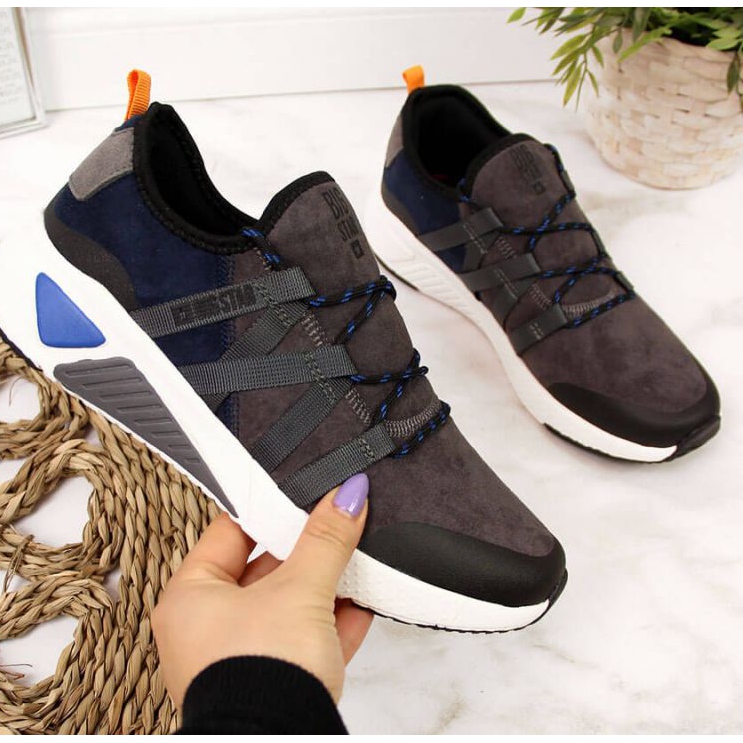 Pantofi din piele gri Big Star W II274309 1