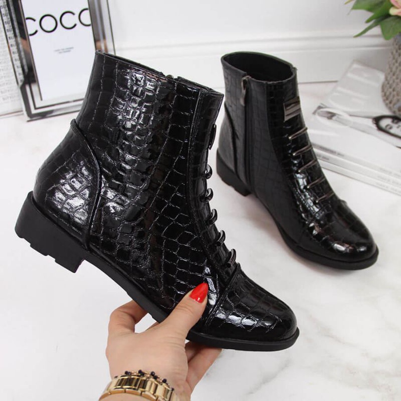 Cizme cu decor din piele de șarpe Filippo W PAW288A negru alb 1