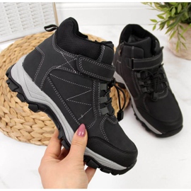 Pantofi de trekking negri Jr EVE321A alb negru 1