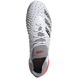 Ghete de fotbal Adidas Predator Freak.1 Fg LM FY6263 alb, alb, gri / argintiu alb 1