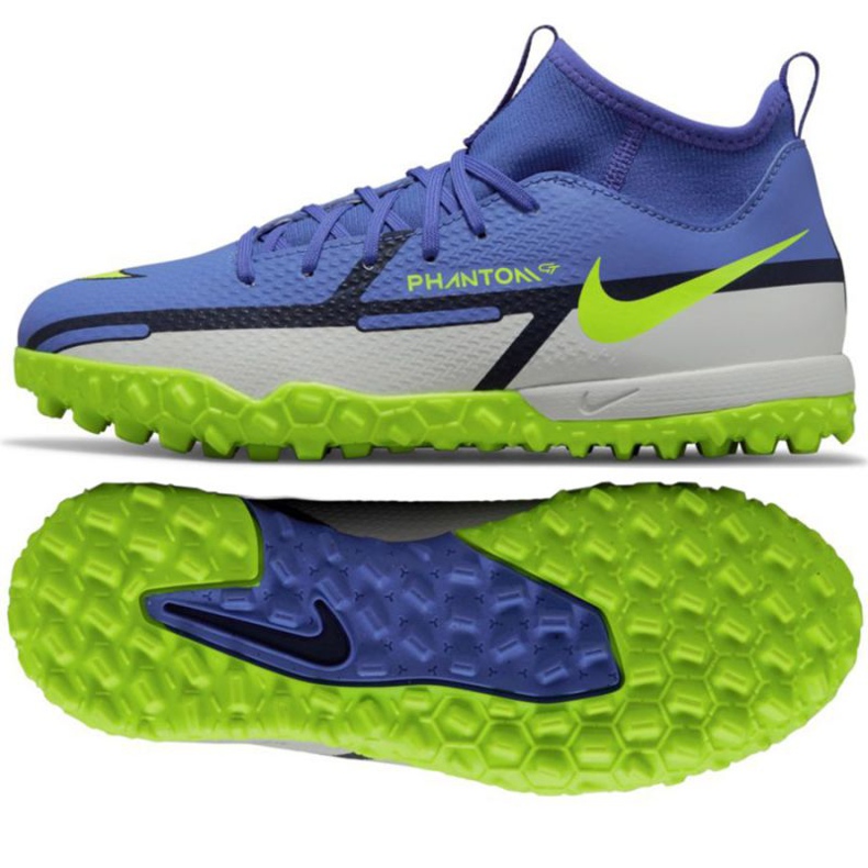 Pantofi de fotbal Nike Phantom GT2 Academy Df Tf Jr DC0818 570 albastru, alb, multicolor albastru 1