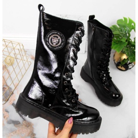 Cizme din piele cu izolație înaltă Filippo W PAW298 negru 1