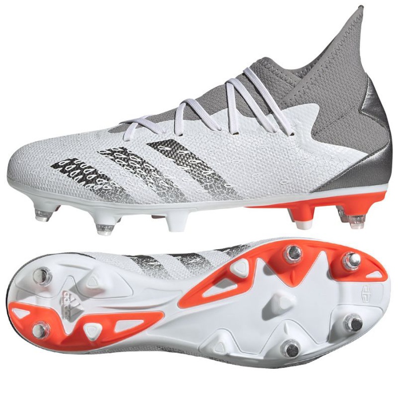 Ghete de fotbal Adidas Predator Freak.3 Sg M FY6306 alb gri 1