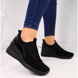 Tenisi cu pană Vinceza W WM790A negri negru 2