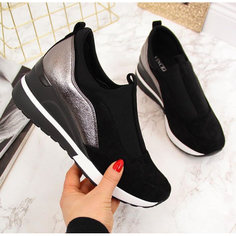 Tenisi cu pană W Vinceza WM790B negri negru 1