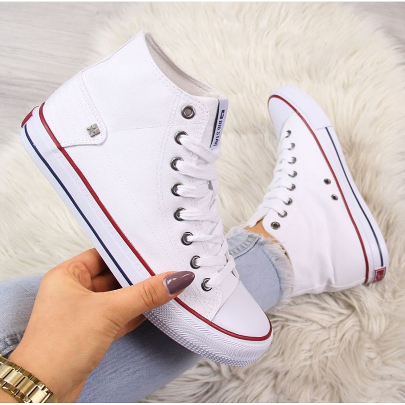 Tenisi înalți Big Star W DD274332 albi 1