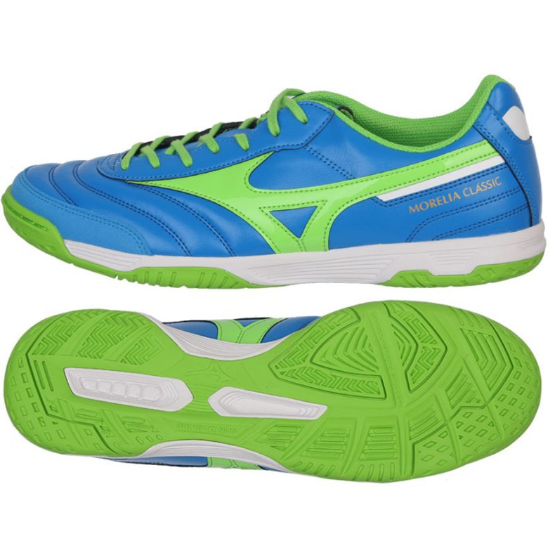 Ghete de fotbal Mizuno Morelia Sala Classic M Q1GA210230 alb, albastru, verde albastru 1