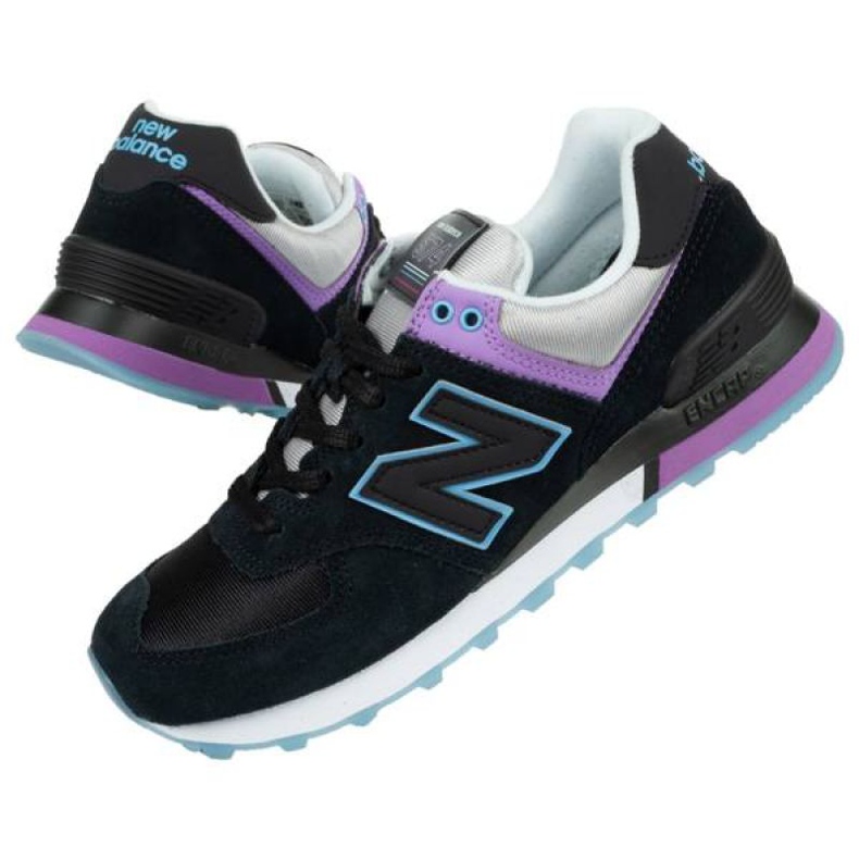Pantofi New Balance W WL574SAU negru violet albastru gri 1