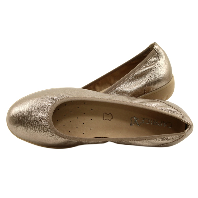 Balerina Caprice Taupe Metalizat 9-22161-28 bej multicolor de aur 9