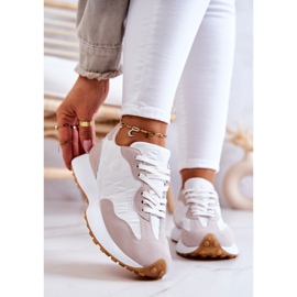 FJ1 Pantofi sport clasici, legati alb si bej Patrice 1