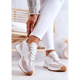 FJ1 Pantofi sport clasici, legati alb si bej Patrice 2