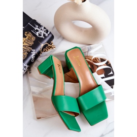 FJ1 Sandale Netty Verzi De Piele Pe Toc Înalt verde 1