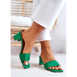 FJ1 Sandale Netty Verzi De Piele Pe Toc Înalt verde 3