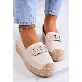 FB2 Espadrile clasice pe platformă Julianne bej 1