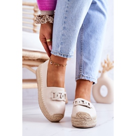 FB2 Espadrile clasice pe platformă Julianne bej 2