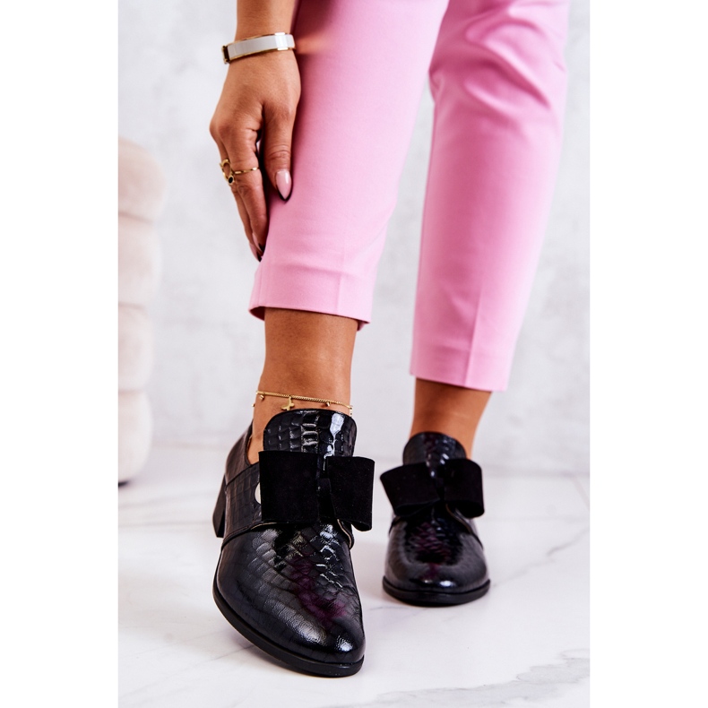 PA2 Pantofi din piele de șarpe Negru Marleigh 2