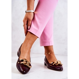 Pompe din piele lăcuită cu șarpe Bordeaux Elissabeth roșu 2 Pompe din piele lăcuită cu șarpe Bordeaux Elissabeth roșu 2
