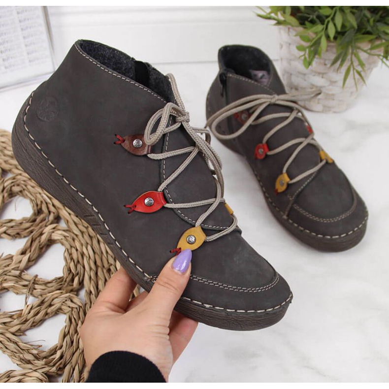 Cizme cu izolație gri W Rieker 52542-42 1