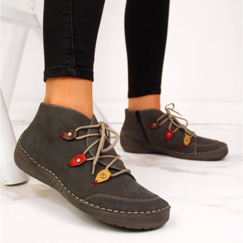 Cizme cu izolație gri W Rieker 52542-42 2