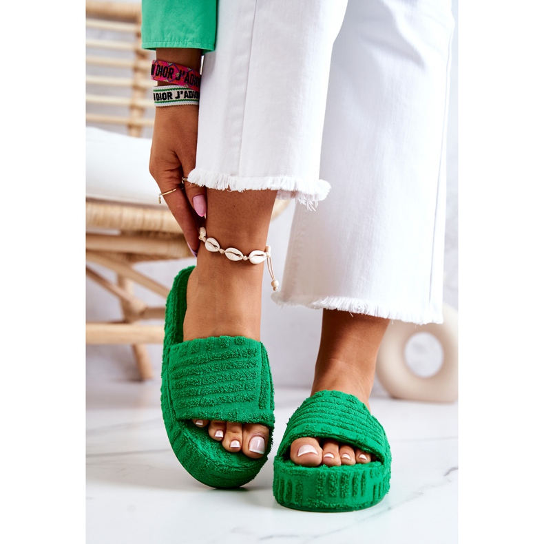 FJ1 Papuci Pe Platforma Lilly Verde 1