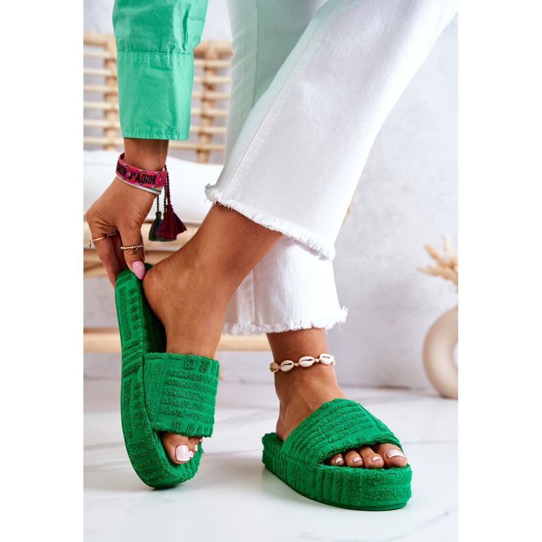 FJ1 Papuci Pe Platforma Lilly Verde 2