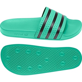 Adidas Originals Adilette Slides U CQ3100 negru verde 1 Adidas Originals Adilette Slides U CQ3100 negru verde 1