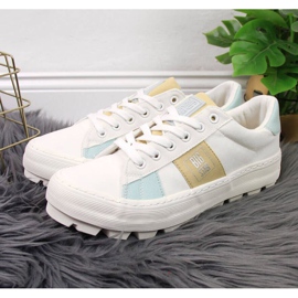 Tenisi din material textil pe platforma Big Star W JJ274480 alb 2