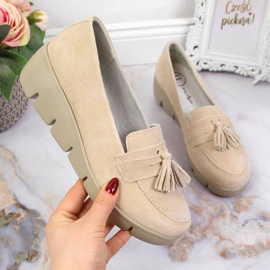 Pantofi din piele Filippo W PAW274B bej 1