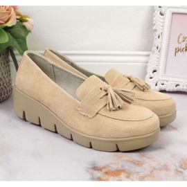 Pantofi din piele Filippo W PAW274B bej 2
